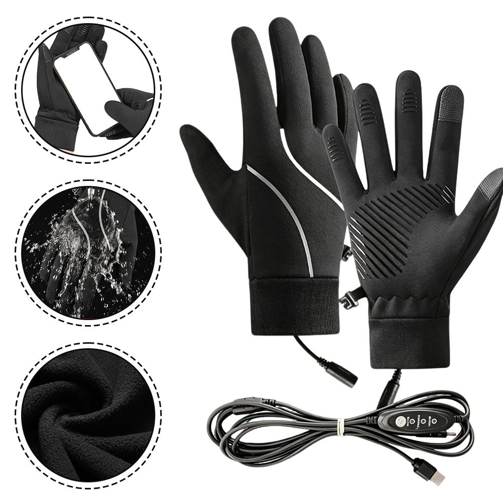 Cycling Heat Gear - Rechargeable Heated Gloves Winter Fleece Warm