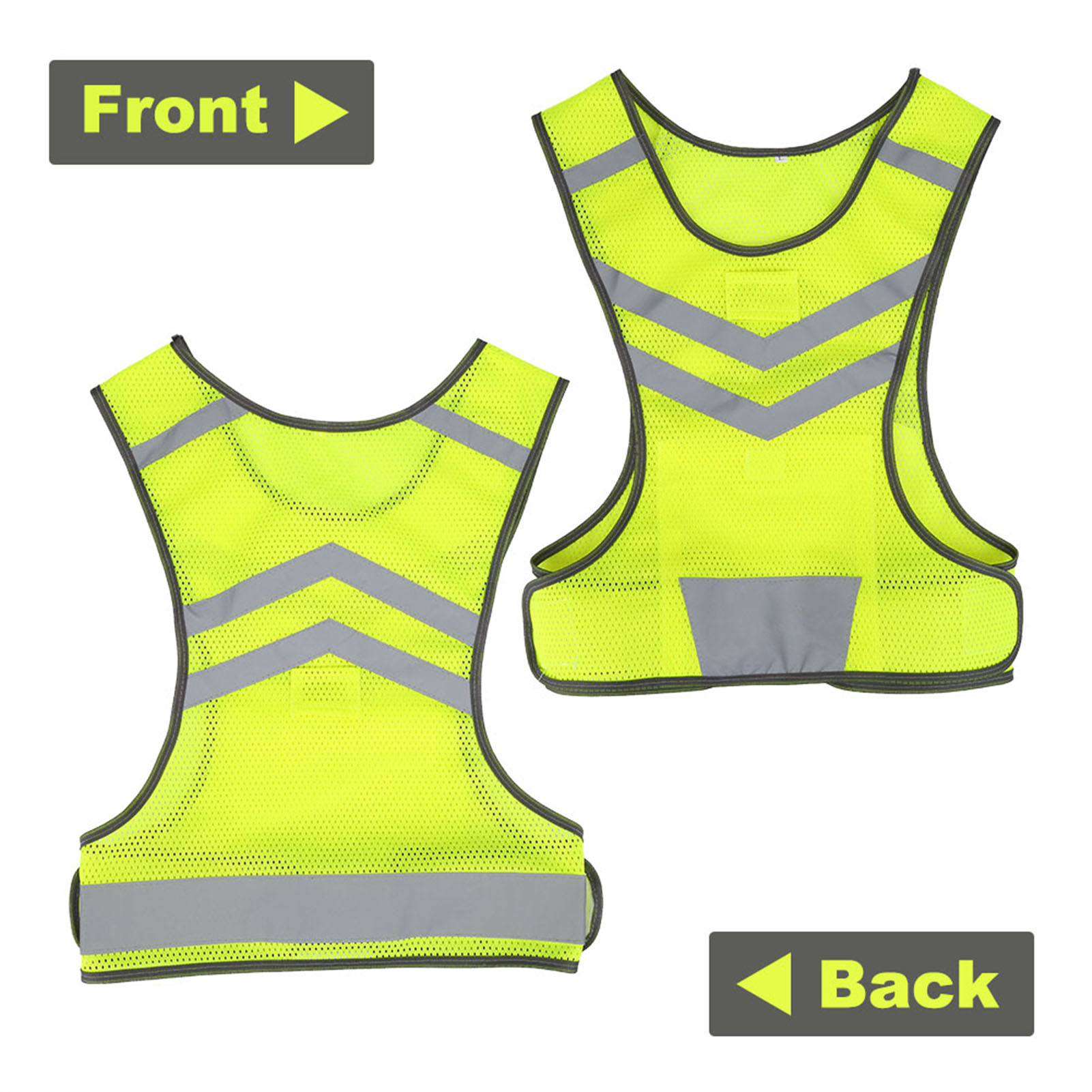 Cycling Gear Vest - High Visibility Adjustable Reflective Safety Vest