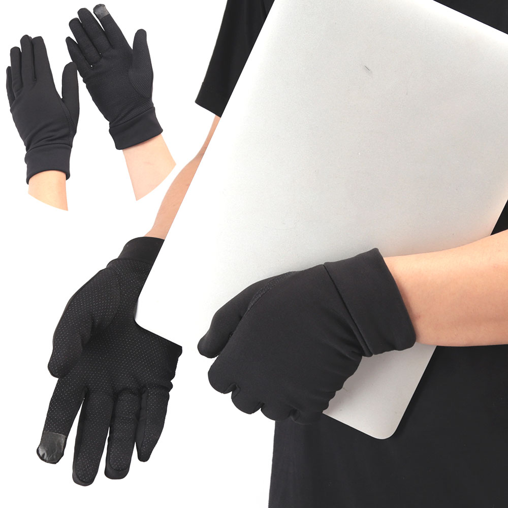 Cycling Gloves - 1pair Men Black Thin Thermal Gloves