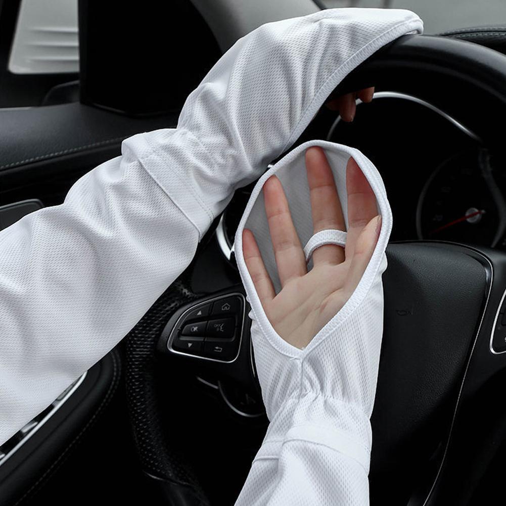 Solid Color Large Ice Silk Glo - Cycling Gloves 评论和价格